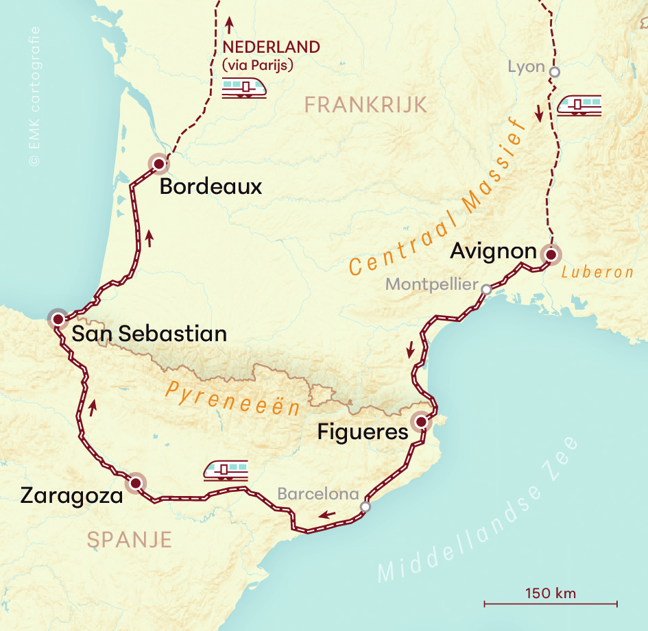Met de trein naar Frankrijk en Noord Spanje