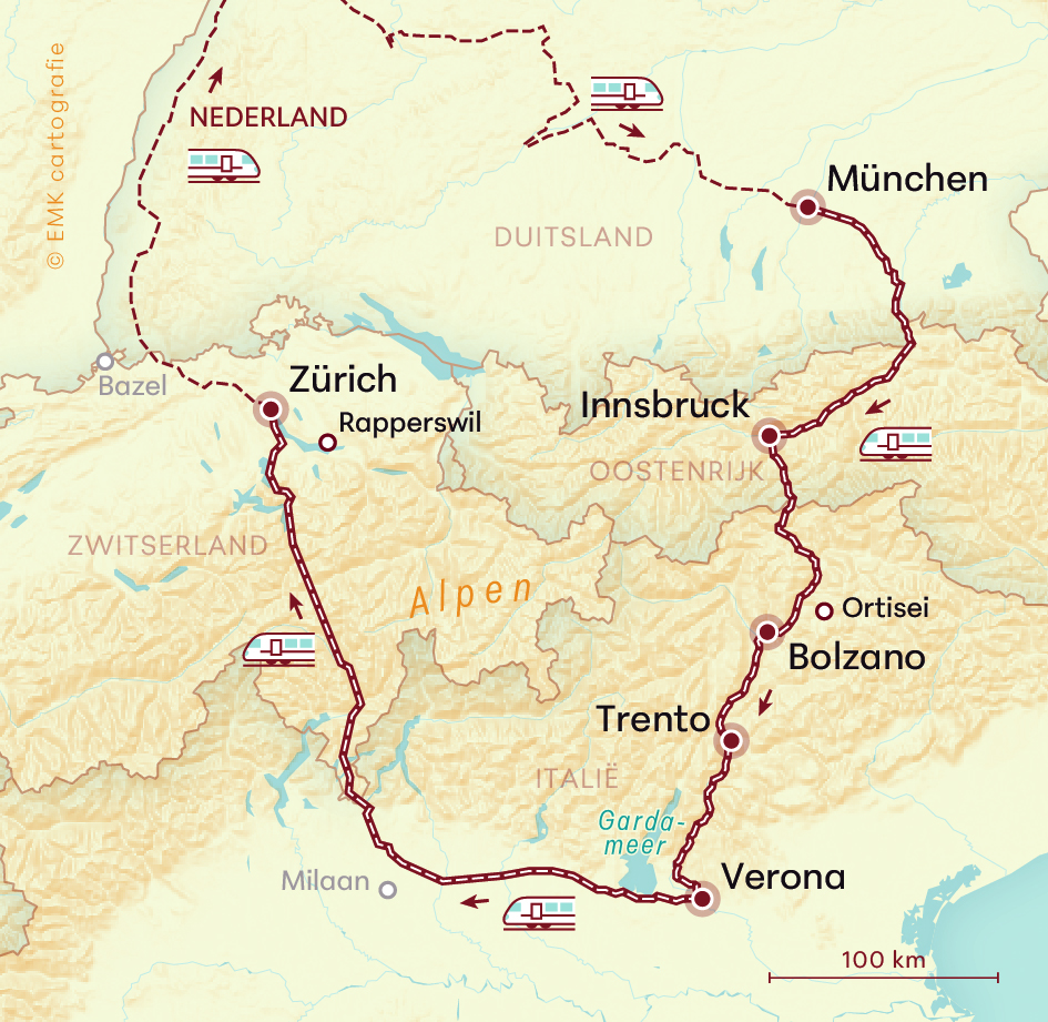 GAIS17-Rondreis Beiren, Tirol en Dolomieten per trein